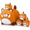 5 PCS Red Panda Plush Toys-Red Panda Plush Stuffed Animal Family, Cute Mommy with 4 Baby Plushies for Kids, Kawaii Stuffed Animals Pillow Anime Plush Toy Birthday Gifts for Kids Boys Girls view 1