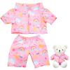 Bunnycool 2 Pcs PJ's Bear Clothes Outfit, Fit Most 12-16 Inch Bears Stuffed Clothes Pajamas Plushy for Stuffed , Pre Kindergarten Toys(Pink,Pajamas) view 1