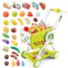 KalaDuck Supermarket Shopping Cart for Kids, 31PCS Shopping Trolley Cart Toy with Play Food Shop Accessories, Pretend Play Shopping Basket Grocery Store Games for Toddlers Boys Girls Ages 3+ (Green) view 1