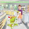 KalaDuck Supermarket Shopping Cart for Kids, 31PCS Shopping Trolley Cart Toy with Play Food Shop Accessories, Pretend Play Shopping Basket Grocery Store Games for Toddlers Boys Girls Ages 3+ (Green) view 2
