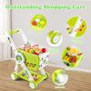 KalaDuck Supermarket Shopping Cart for Kids, 31PCS Shopping Trolley Cart Toy with Play Food Shop Accessories, Pretend Play Shopping Basket Grocery Store Games for Toddlers Boys Girls Ages 3+ (Green) view 3