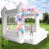 AKSPORT White Bounce House Inflatable Jumping Castle with Slide & Air Blower for Kids, Wedding & Birthday Parties, 17 * 11 * 10FT view 1