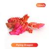 Flavery 3D Printed Dragon - 18 inch Flying Articulated Dragon with Wings, Flexible Winged Crystal Fidget Toy, Home Decor, Birthday Gift, Desk Pet(Red Mix Gold) view 2