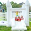 AKSPORT White Bounce House Castle Inflatable Jumping Castle with Slide & Air Blower for Kid, Wedding, Birthday Party Castle, 9 * 9 * 7FT view 2