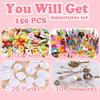 150Pcs Miniatures Food Drinks Bottles Doll House Accessories 1:12 Playset Pretend Play Kitchen Game Party Toys Mini Things Stuff Tiny Baking Travel Road Trip Toys Micro Mart Toddler Boys Girls view 2