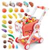 KalaDuck Shopping Cart for Kids, 31PCS Supermarket Target Toy Shopping Cart with Toy Food Shop Accessories, Pretend Play Grocery Cart for Toddlers 1-3, Christmas GIFS for Boys Girls Ages 3+ (Red) view 1
