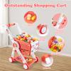 KalaDuck Shopping Cart for Kids, 31PCS Supermarket Target Toy Shopping Cart with Toy Food Shop Accessories, Pretend Play Grocery Cart for Toddlers 1-3, Christmas GIFS for Boys Girls Ages 3+ (Red) view 3