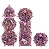 AUSTOR 7 Pieces DND Dice Set Metal Dragon Hollow Polyhedral Dice D20 D12 D10 D% D8 D6 D4 with Metal Box for Dungeons & Dragons RPG Board Games (Violet & Gold) view 1
