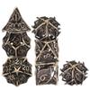 AUSTOR Metal DND Dice Set 7 Pieces Leaf DND Dice Hollow Polyhedral Dice D20 D12 D10 D% D8 D6 D4 Metal Dice with Metal Box for Dungeons & Dragons RPG Board Games (Antique Bronze) view 2