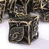 AUSTOR Metal DND Dice Set 7 Pieces Leaf DND Dice Hollow Polyhedral Dice D20 D12 D10 D% D8 D6 D4 Metal Dice with Metal Box for Dungeons & Dragons RPG Board Games (Antique Bronze) view 3