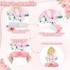12Pcs Baptism Honeycomb Centerpieces Party Decor,Pink God Bless Cross Religious Baptism Table Centerpieces for Baby Shower First Communion Birthday Party Decorations (pink god) view 4