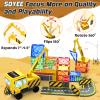 Soyee Magnetic Tiles Magnetic Construction Toys with 2 Cranes Boys Toys for Ages 3-5 5-7 Magnet Building Blocks Chritmas Gifts Boys Sensory Autism Montessori Toys Gift for 3+ Year Old view 3