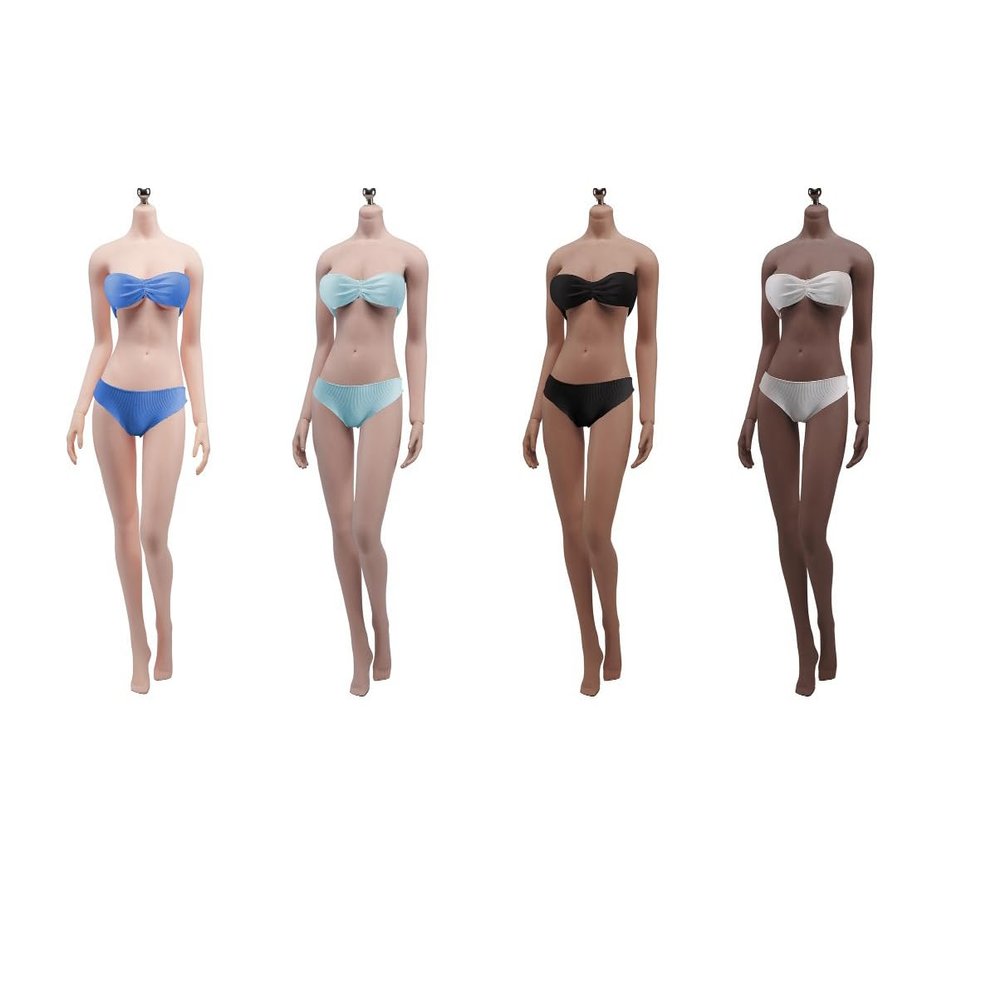 1/6 Scale Female Body,12inch Female Large Bust Super Flexible Seamless Action Figure Body Collection (S09D Black Skin)