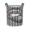 Foruidea Striped Lips Laundry Basket,Laundry Hamper,Collapsible Storage Bin, Oxford Fabric Clothes Baskets,Nursery Hamper For Home,Office,Dorm,Gift Basket view 1