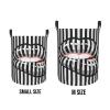 Foruidea Striped Lips Laundry Basket,Laundry Hamper,Collapsible Storage Bin, Oxford Fabric Clothes Baskets,Nursery Hamper For Home,Office,Dorm,Gift Basket view 4