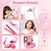 RedCrab Kids Beauty Salon Toy Set, Girls Salon Hair Stylist Pretend Makeup Kit Includes Kids Hair Dryer, Comb, Makeup Bag and Other Accessories, 3-8 Years Ideal Gift for Children view 2