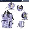 Haskirky Lavender Multi function Waterproof Diaper Bag,Portable Travel Diaper Back Pack Large Capacity with Insulated Pockets and Stroller Straps,Diaper Bags For Baby Girl Boy view 2