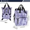Haskirky Lavender Multi function Waterproof Diaper Bag,Portable Travel Diaper Back Pack Large Capacity with Insulated Pockets and Stroller Straps,Diaper Bags For Baby Girl Boy view 3
