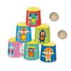 SES Creative 02311 - Can toss, Colourful cans with Wooden Balls, Agility Game for Children view 2