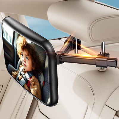 Baby Car Mirror for Car Seat Safely Mirror Hook Clip Design for Rear Facing Infant Newborn 360 Rotation Baby Backseat Mirror with Wide Clear View, Shatterproof, Easy Install Baby Essentials