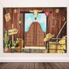 20 pcs Plastic Mini Cowboy Hat & Western Cowboy Backdrop view 3