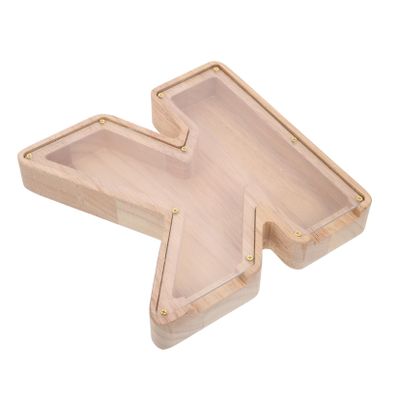 Abaodam Alphabet Wooden Piggy Bank Creative Money Box for Capacity Savings Pot Stylish Desktop Decor for Financial Management and Gifts
