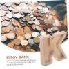 Abaodam Alphabet Wooden Piggy Bank Creative Money Box for Capacity Savings Pot Stylish Desktop Decor for Financial Management and Gifts view 3