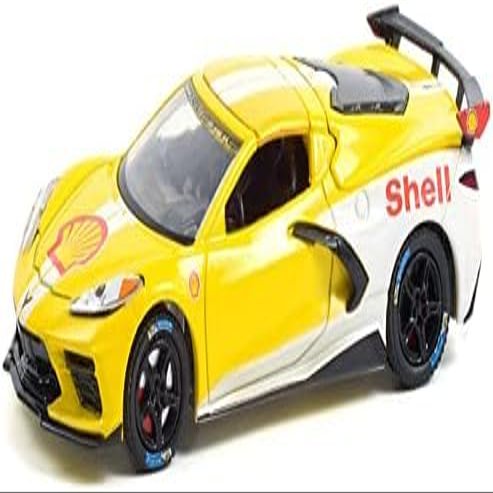 2021 Chevy Corvette C8 Stingray Coupe Yellow and White Running on Empty Series 13 1/64 Diecast Model Car by Greenlight 41130E
