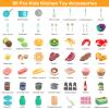 80Pcs Kitchen Playset, Toddler Pretend Cooking with Pots, Pans, Cookware, Food, Picnic Blanket, Fruits, Veges, Shopping Storage Basket, Dessert , Learning Gift for Girls Boys (Turquoise) view 4