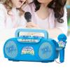 Luwecf Kids Microphone Karaoke Machine Portable Sturdy Mini Speaker Development Toy for Party Indoor Preschool Camping Children, Blue view 3