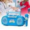 Luwecf Kids Microphone Karaoke Machine Portable Sturdy Mini Speaker Development Toy for Party Indoor Preschool Camping Children, Blue view 4