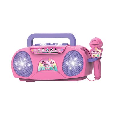 Luwecf Kids Microphone Karaoke Machine Portable Sturdy Mini Speaker Development Toy for Party Indoor Preschool Camping Children, Pink