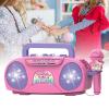 Luwecf Kids Microphone Karaoke Machine Portable Sturdy Mini Speaker Development Toy for Party Indoor Preschool Camping Children, Pink view 2