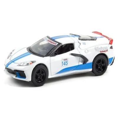 Collectibles 2020 Chevy Corvette C8 Stingray #145 White with Blue Stripes Greenlight Muscle Series 25 1/64 Diecast Model Car by Greenlight 13300E