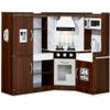 Best Choice Products Pretend Play Corner Kitchen, Ultimate Interactive Wooden Kids Playset w/Lights & Sounds, Ice Maker, Hood - Espresso view 1