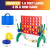 1.9 Feet Giant 4 in A Row Game, Jumbo 4-to-Score Connect Game Set for Kids & Adults Outdoor Yard, Lawn & Indoor Floor Play, Family Game Night & Party Board Games, Grand Birthday Valentines Day Gifts view 2