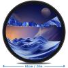 24'' Sand Art Liquid Motion, Moving Sand Art, Wall Mounted Sand Art Moving Sand Art Decor Picture Relaxing Mood Peaceful Piece 360Rotate Wall Art Deep Sea Sandscape, Home Office Work Decor,E view 2