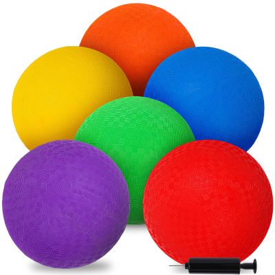 3 otters 6PCS Playground Balls, 8.5 inch Kickballs Soft Dodgeballs Foam Playground Ball Set with 6 Colors
