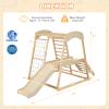 Costzon Indoor Playground, 6-in-1 Montessori Jungle Gym with Beech Wood Climbing Toys for Toddlers with Slide, Climbing Net, Monkey Bars, Wooden Playground Climber Playset for Kids Gifts (Natural) view 2