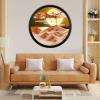 24'' Sand Art Liquid Motion, Moving Sand Art, Wall Mounted Sand Art Moving Sand Art Decor Picture Relaxing Mood Peaceful Piece 360Rotate Wall Art Deep Sea Sandscape, Home Office Work Decor,B view 1