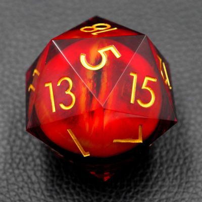 50MM Jumbo Eyeball d20 with Gift Case,Dungeons and Dragons Sharp Edge Large D20 Moving Dragon Polyhedral Dice for Role Playing Game (Fire red Eyeball-1) for 15 Years and Up
