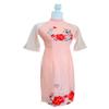 A6 Pink Flowers Ao dai Vietnam Vietnamese Traditional Ao Dai For Women, Ao Dai For Women, Vietnamese Dress For Women, Ao Dai Dress For Women ao dai Tet Lunar New Year (M) view 2