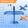 Milifox 2 Pcs Foam Airplanes for Kids, 17.3'' Large Throwing Foam Glider Planes Toys, Flying Styrofoam Kid Airplanes Toy for 3-12 Year Old Boys Girls with Outdoor Sports Play with 2 Flight Mode view 2