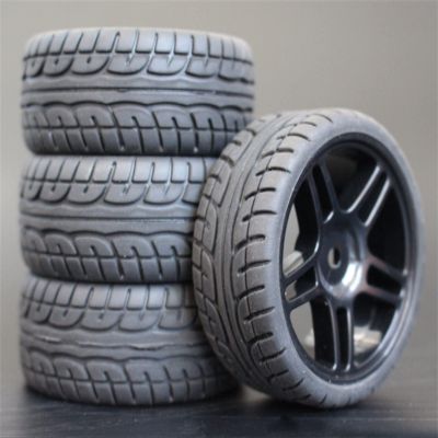 4PCS 1/10 Rubber Tire RC Racing Car Tire On Road Rim Fit for HSP HPI RC Car Part Diameter 65mm Tire 94123-94122 Modification Accessories (Color : 6)