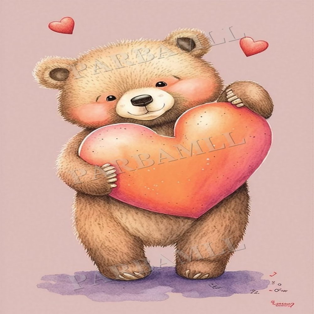 300 Piece Adult Jigsaw Puzzle, Cartoon Love Bear, Puzzle Educational Gift, Room Decor or Cafe Decor Exercise Willpower Relaxation or Valentine's Day Gift
