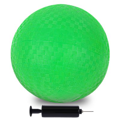 LovesTown Inflatable Playground Ball, 8.5 Inch Dodgeballs Kickballs with Air Pump, for 4 Square Ball Games, Sports Toys, Green