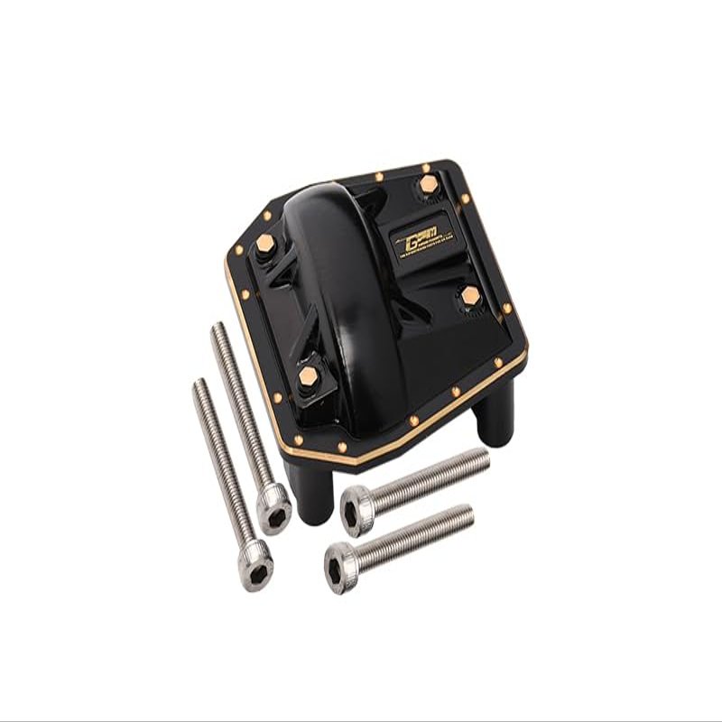GPM Brass Front/Rear Gearbox Cover (Gold Inlay Version) for AXIAL 1/6 SCX6 Jeep Jlu Wrangler AXI05000 SCX6 Trial Honcho AXI05001