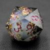 50MM Giant Liquid Core D20 Handmade Sharp Edge Single Large Dice with Gift Box,Dungeons and Dragons Die for Table Game(Gold foil Liquid) for 15 Years and Up view 1