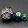 50MM Giant Liquid Core D20 Handmade Sharp Edge Single Large Dice with Gift Box,Dungeons and Dragons Die for Table Game(Gold foil Liquid) for 15 Years and Up view 4