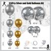 124Pcs Silver and Gold Garland Balloons Metallic Balloon Arch Kit Chrome Silver balloon Disco Ball decorations for Disco Party 60th Birthday Graduation NYE 2026 New Year Party view 2